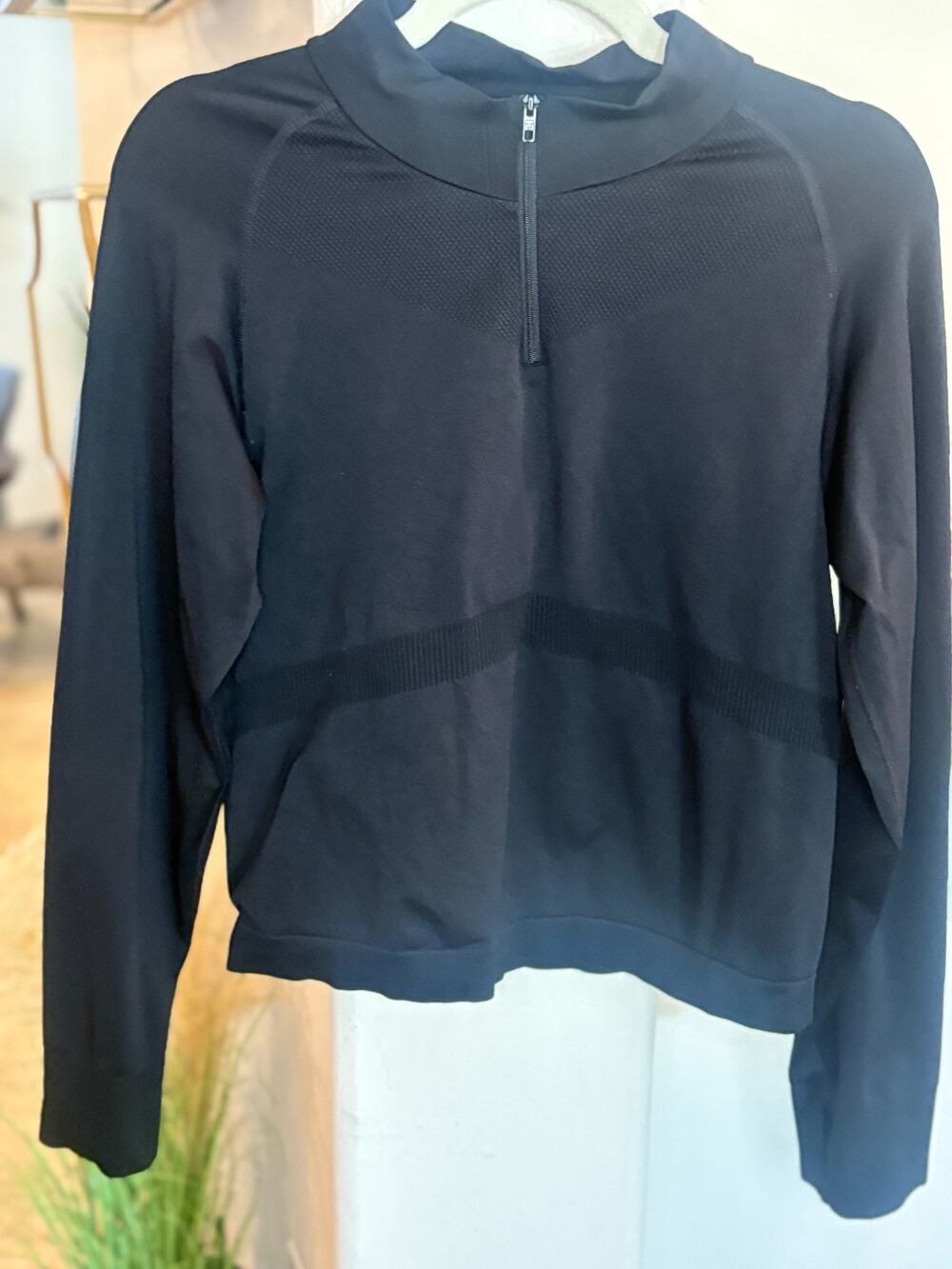 Victoria's Secret PINK 1/4 Zip Long Sleeve Workout Shirt Black XL